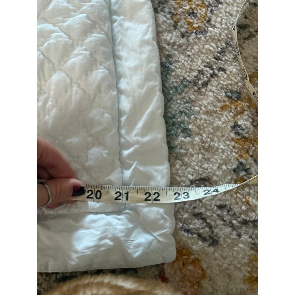 White Vintage Cottage Quilted Floral Medallion Pillow Shams Set of 2 Button